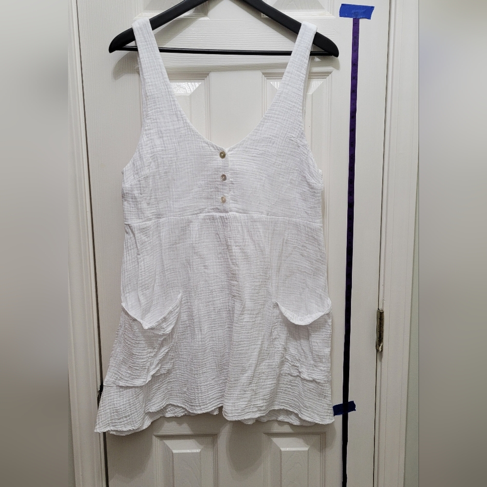 Show Me Your MuMu White Button-Front Tunic